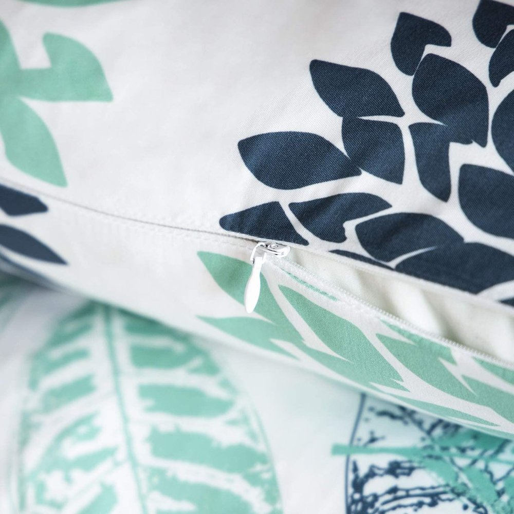 Four Decorative Throw Pillow Cushion Cover, Cyan - Picture 15 of 16